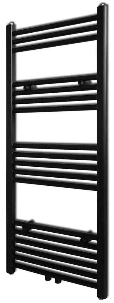 141907 vidaXL Aquecedor toalhas casa de banho liso 500 x 1160 mm preto