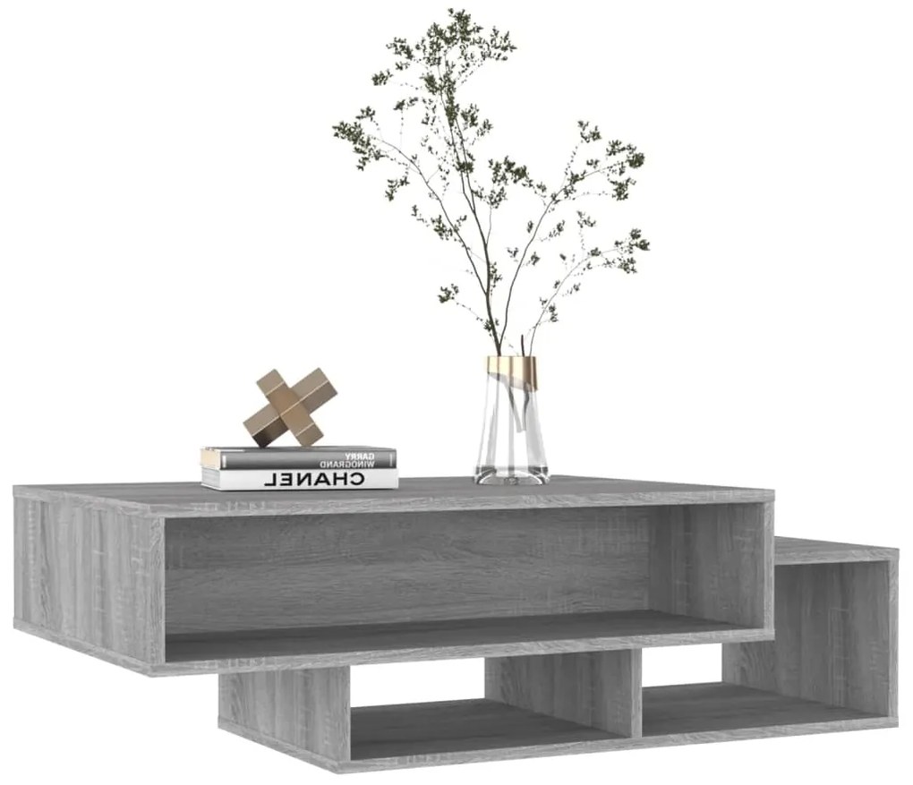 Mesa de centro 105x55x32cm derivados de madeira cinzento sonoma