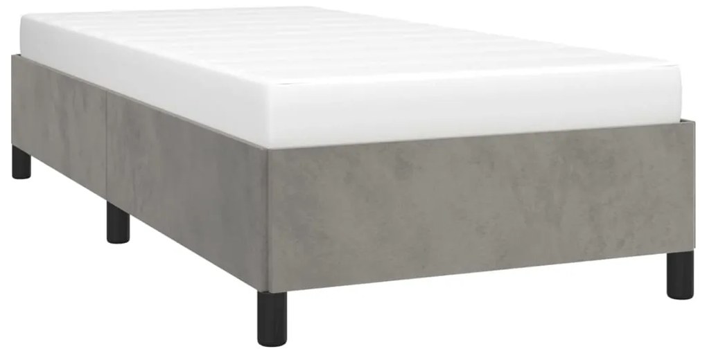 Estrutura de cama sem colchão 100x200 cm veludo cinzento-claro