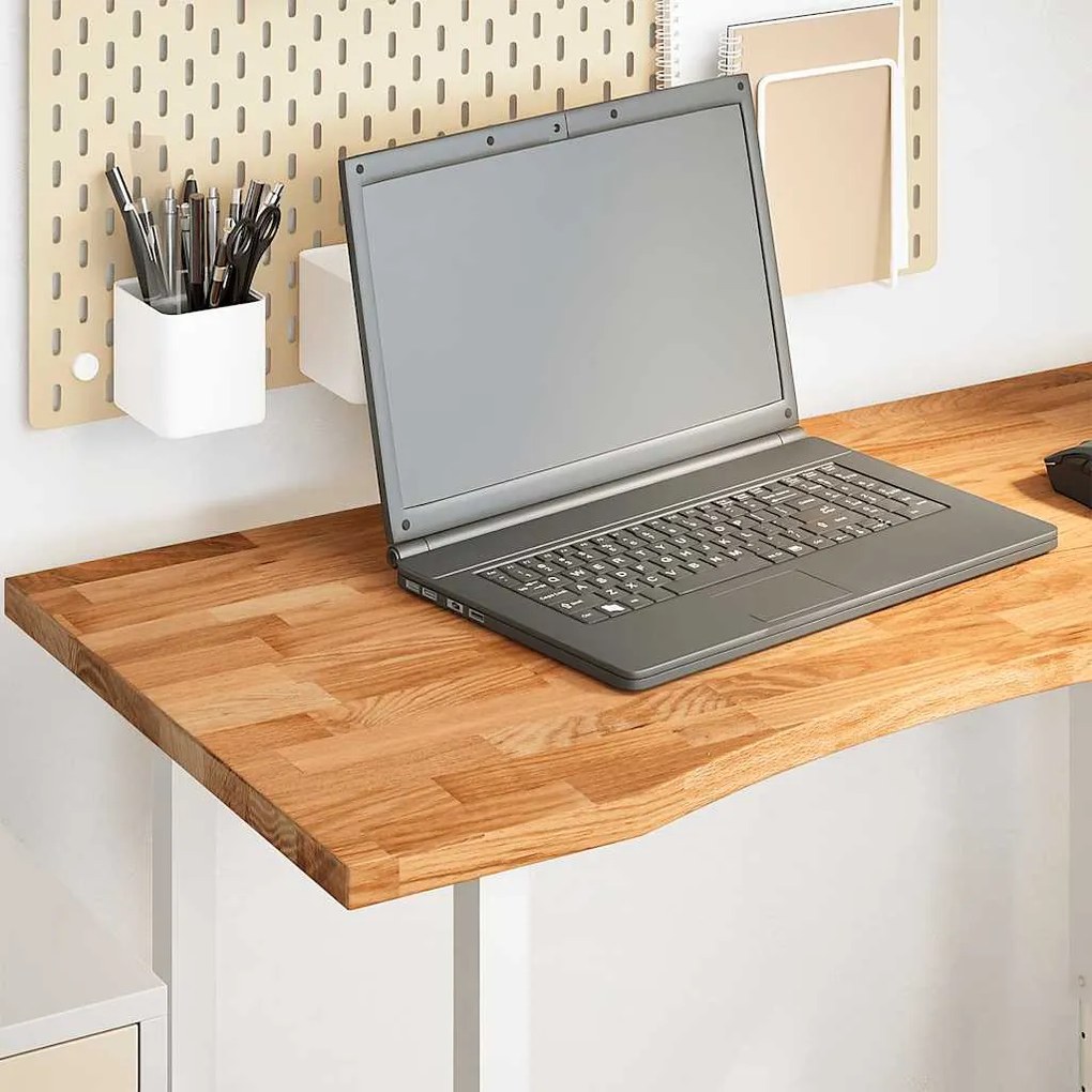 vidaXL Tampo de mesa retangular 100x60x2,5 cm carvalho castanho-claro