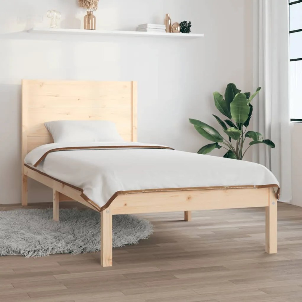 vidaXL Cama sem colchão 90x200 cm madeira de pinho maciça