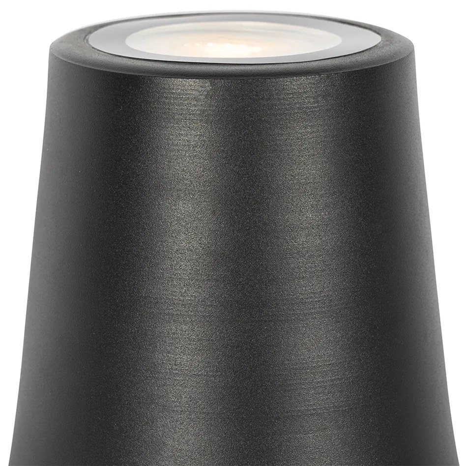 Foco de jardim moderno preto redondo IP65 - Lennard Moderno