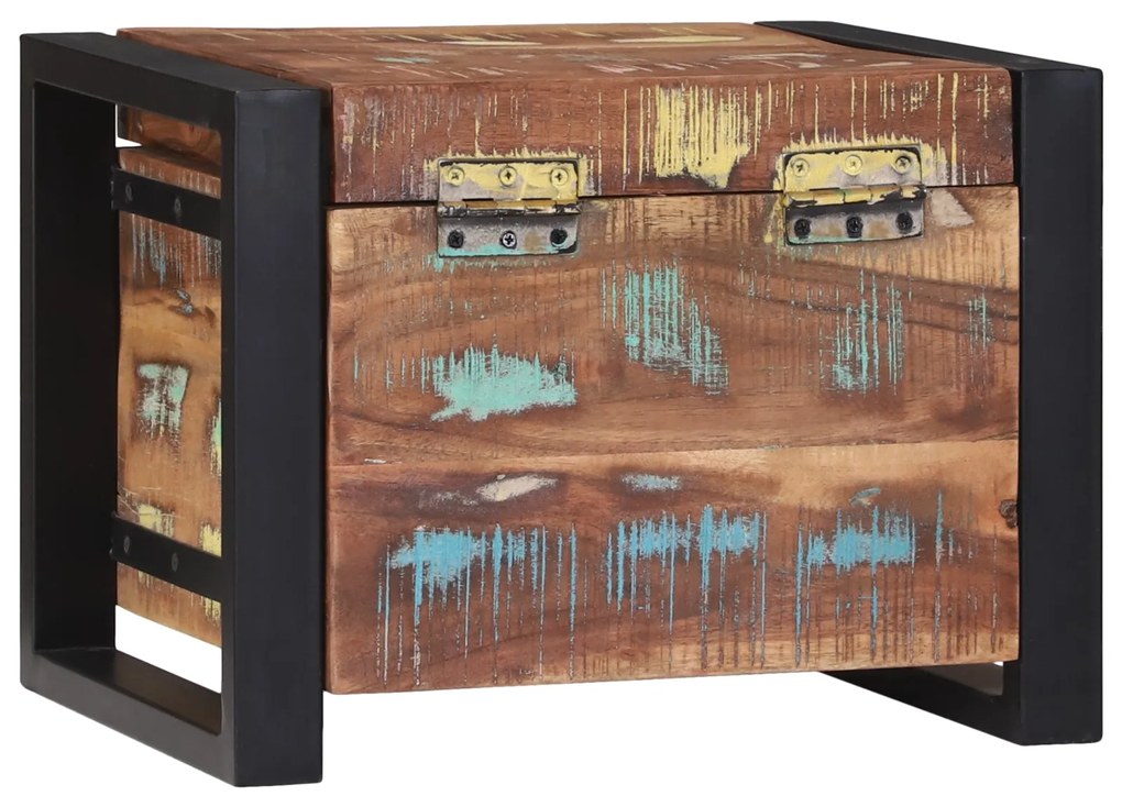 Baús de Armazenamento 40x30x30cm Madeira Recuperada e Metal