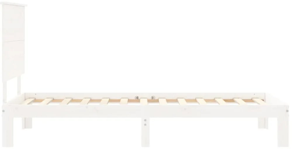 Cama sem colchão 100x200 cm madeira de pinho maciça branco