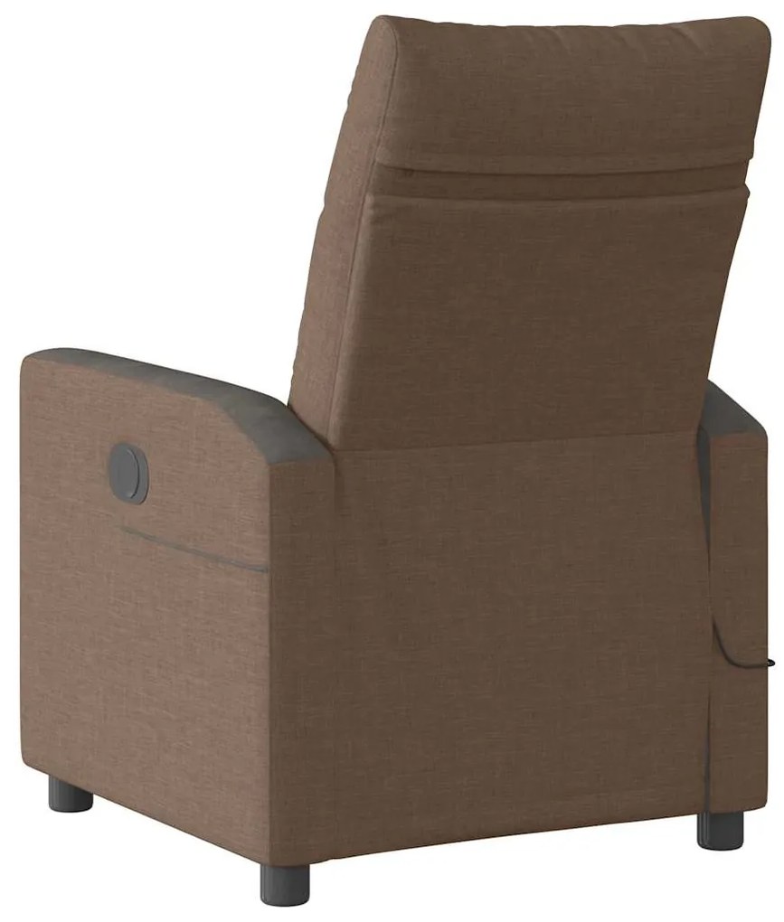 Poltrona de massagens reclinável tecido castanho