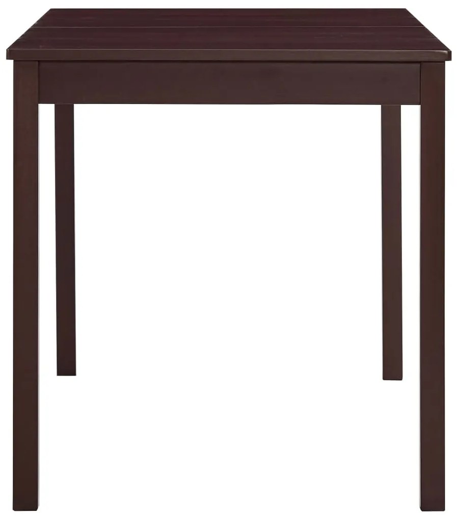 Mesa de jantar 140x70x73 cm madeira de pinho castanho-escuro