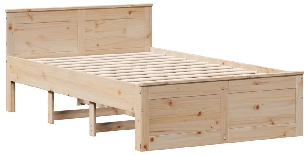 Cama com estante sem colchão 135x190 cm pinho maciço