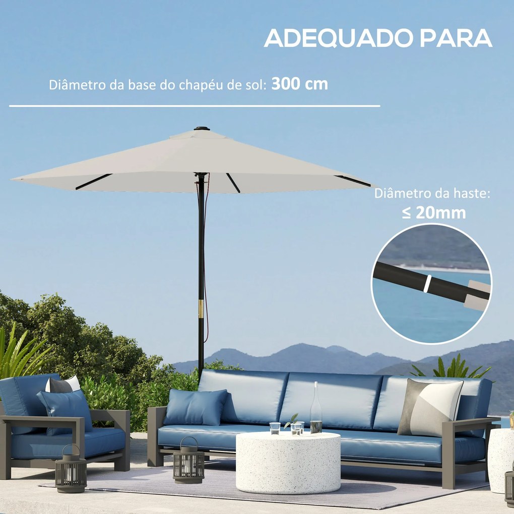 Toldo de Substituição para Guarda-Sol – Ø300 cm – Creme – Proteção UV3