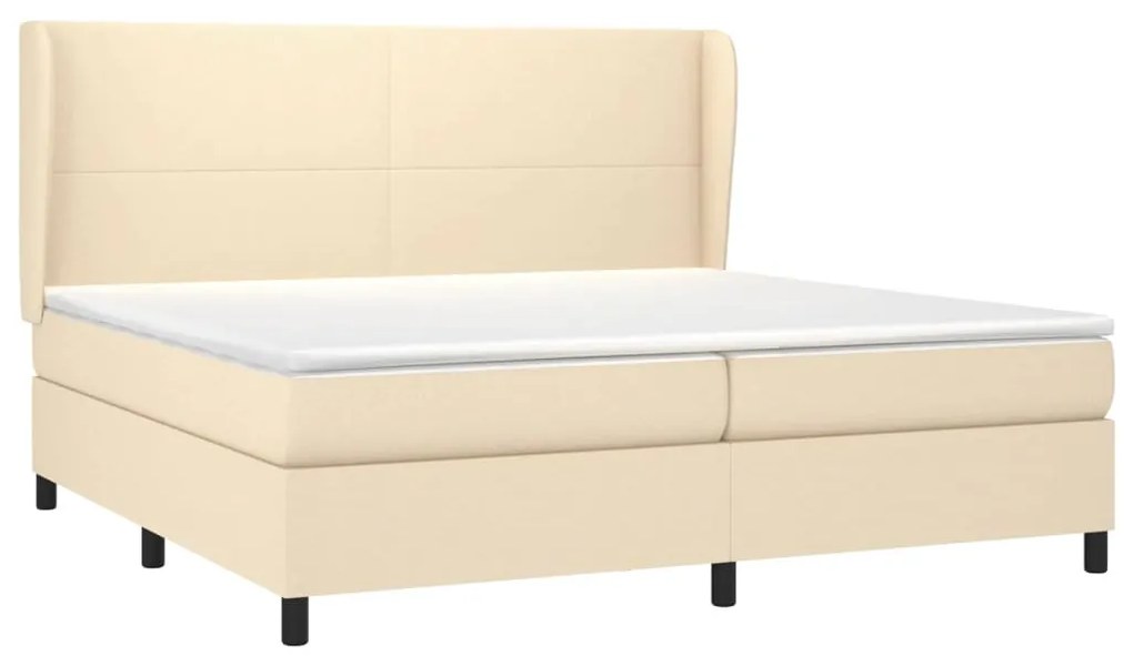 Cama com molas/colchão 200x200 cm tecido cor creme