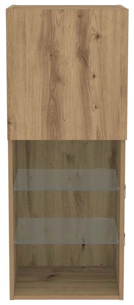 Estante para TV vidaXL com Luzes LED Carvalho Artesanal 40,5x30x102 cm