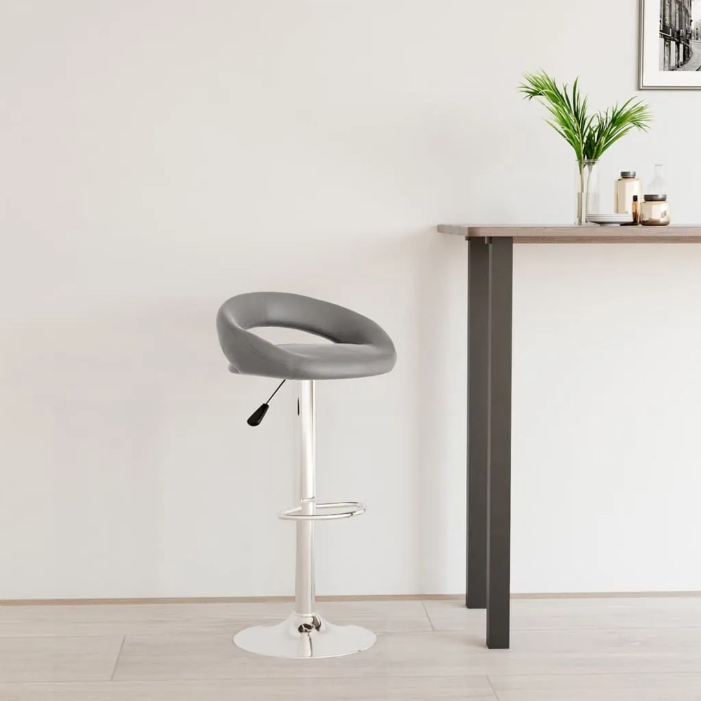 vidaXL Banco de bar couro artificial cinzento