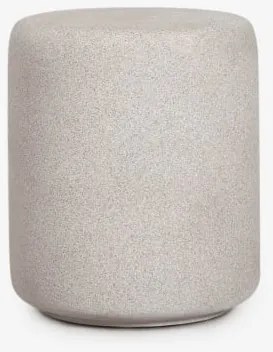 Pack De 2 Mesas De Cabeceira Redondas Ø35 Cm Em Cimento Elyndra Cinzento Areia - Sklum