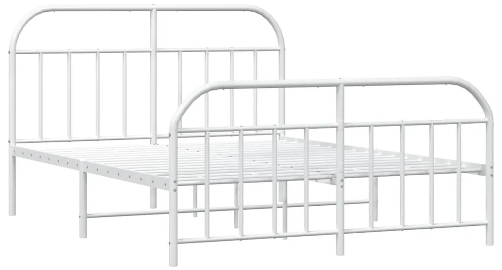 Estrutura de cama com cabeceira e pés 160x200 cm metal branco