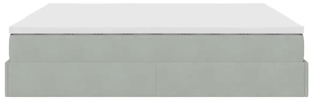 Estrutura de cama otomana com colchão 160x200 cm cinzento claro