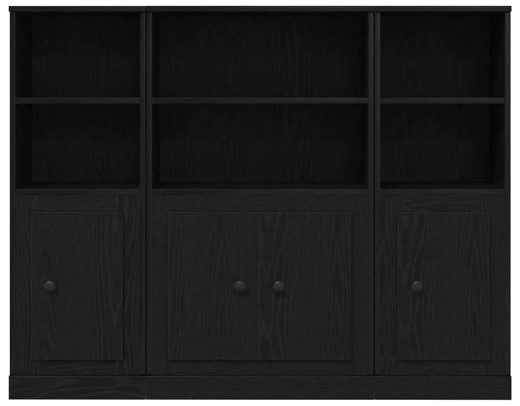 Armário Alto Carvalho Preto 132x35,5x103,5 cm Madeira de engenharia