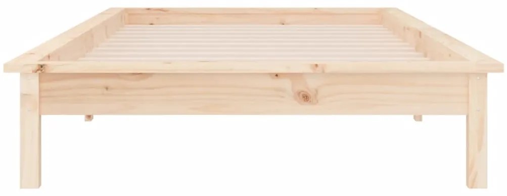 Estrutura de cama c/ LEDs 90x200 cm madeira maciça