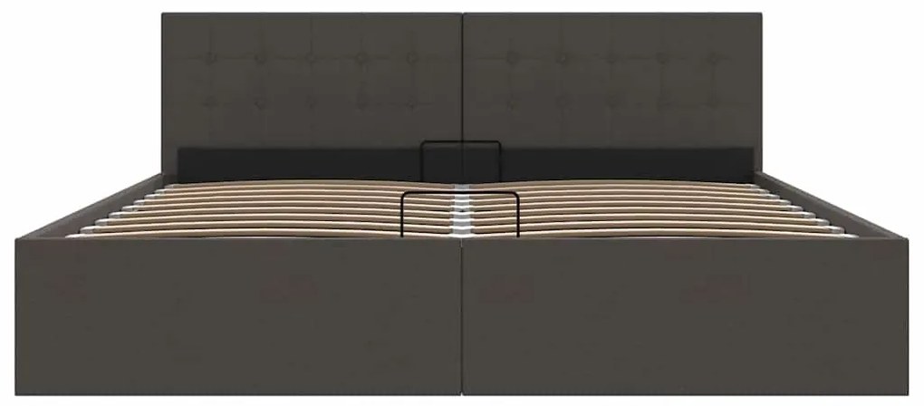 Cama hidráulica c/ arrumação 160x200 cm tecido cinzento-escuro