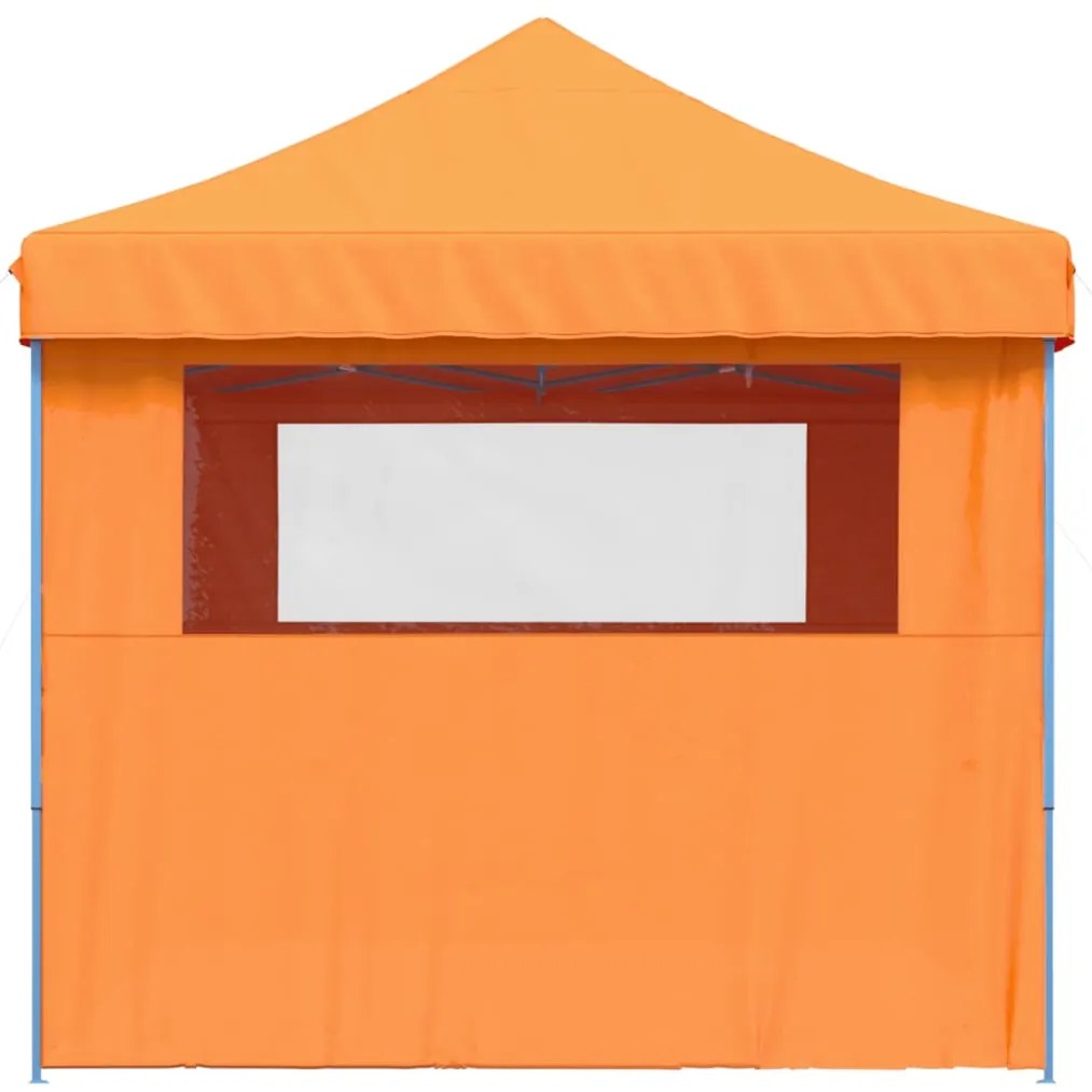 Tenda para festas pop-up dobrável c/ 4 paredes laterais laranja