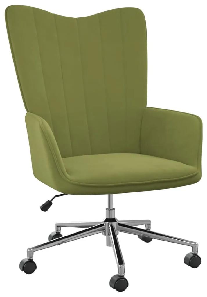 327768 vidaXL Cadeira de descanso veludo verde-claro
