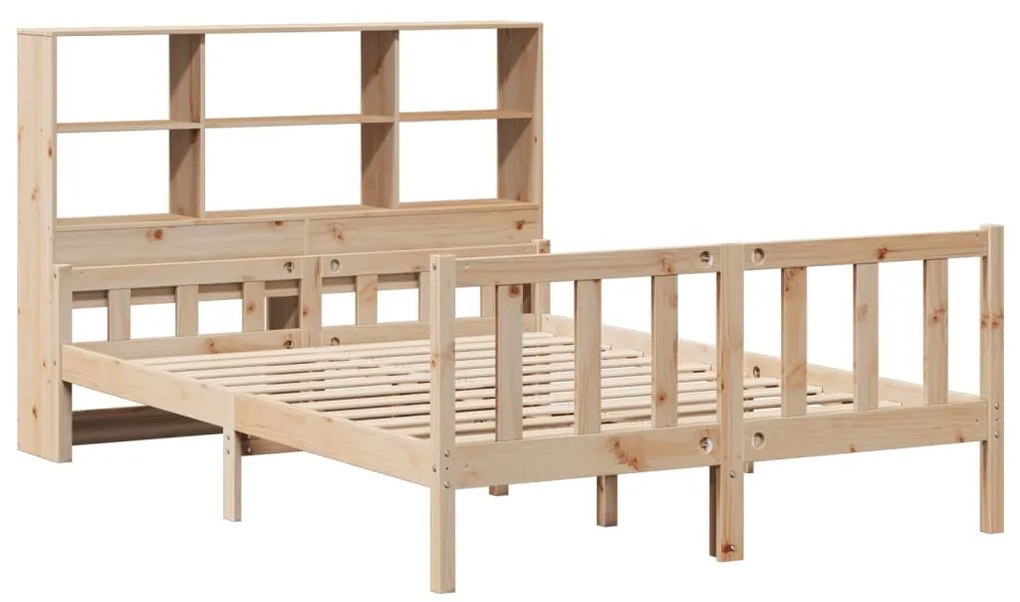 Cama com estante sem colchão 160x200 cm pinho maciço