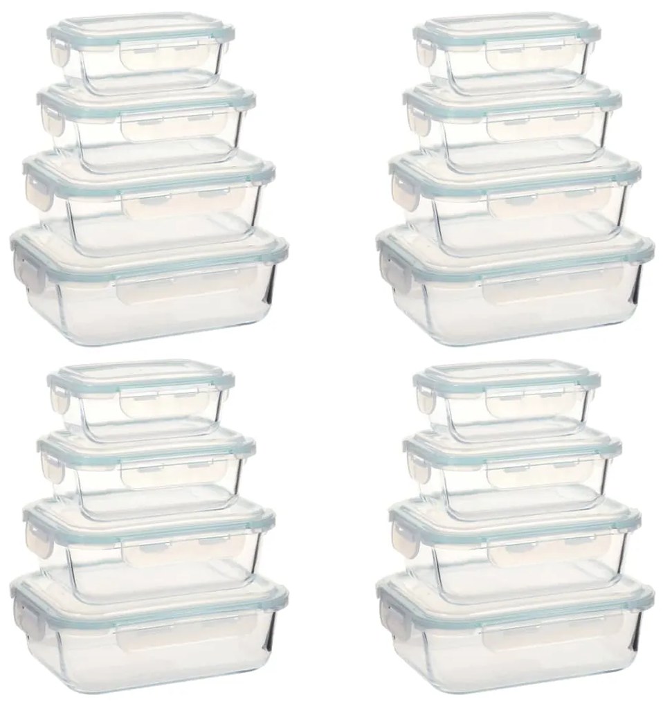 vidaXL Recipientes para alimentos 16 pcs vidro
