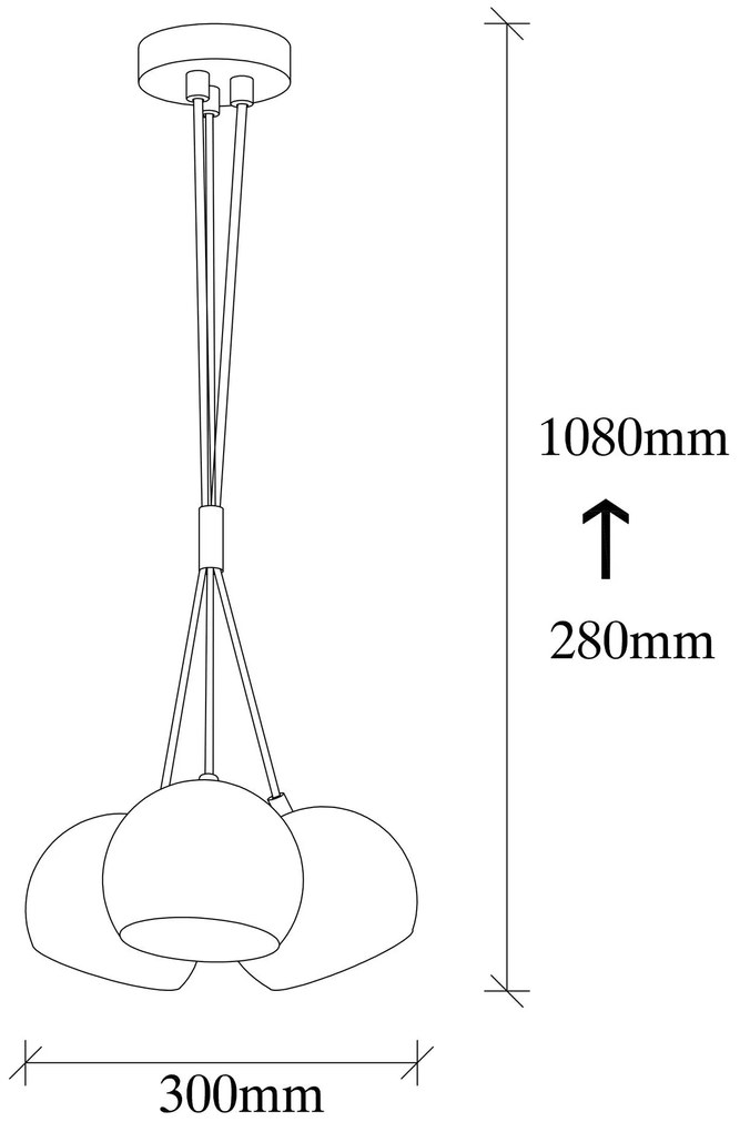 Chandelier Sivani – Vintage – Diâmetro 30 cm, Altura 108 cm