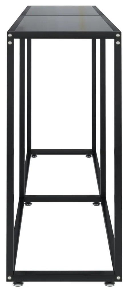 Mesa consola preto 160x35x75,5 cm vidro temperado