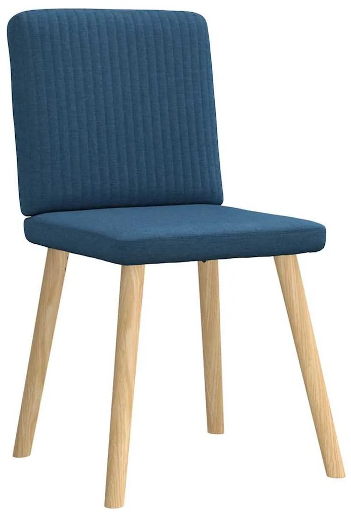Cadeiras de jantar 4 pcs tecido azul