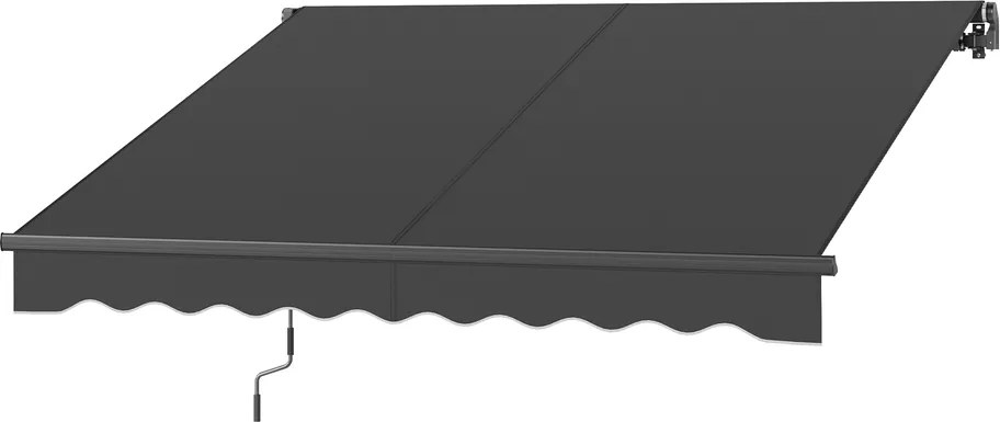 Toldo varanda de braço articulado 250 x 200 cm (C x L), manivela, FPS 50+ Cinza