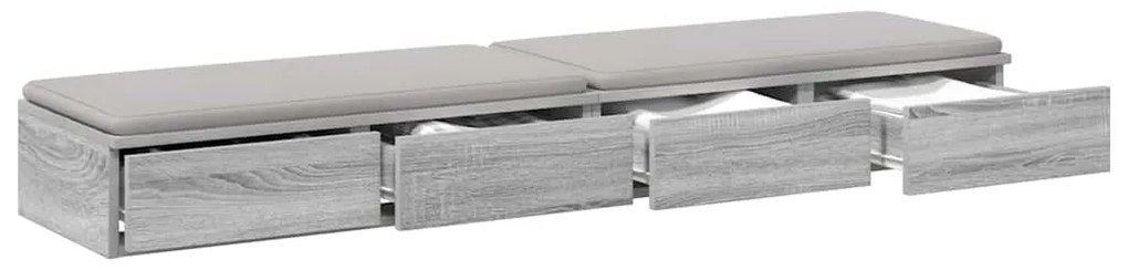 Caixas de Cama vidaXL Cinzento Sonoma 135x36,5x16,5 cm Madeira Derivad