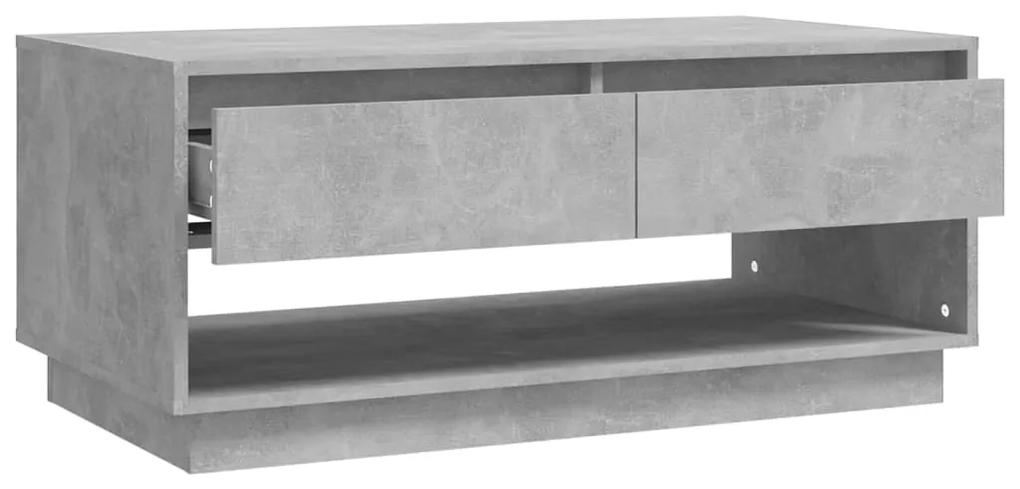 Mesa de Centro Madrid com 2 Gavetas de 102 cm - Cinzento Cimento - Des