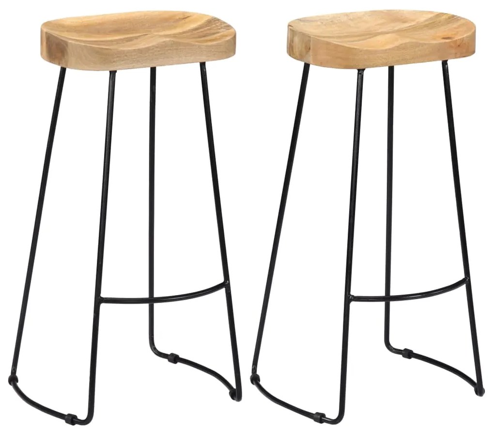 247838 vidaXL Bancos de bar Gavin 2 pcs madeira mangueira maciça