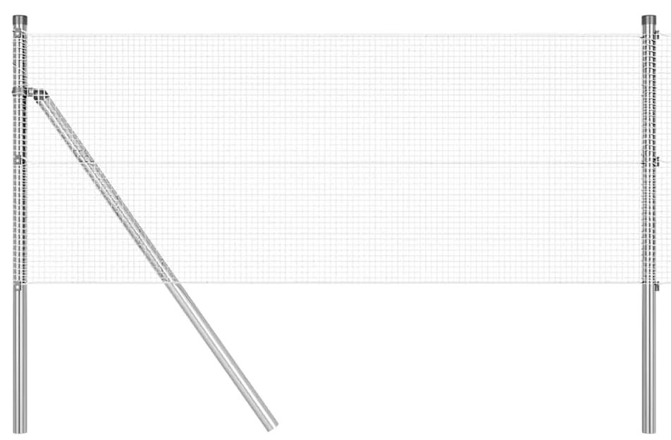 Cerca de Arame Soldado com 7 Postes 0.6x10 m Aço Galvanizado