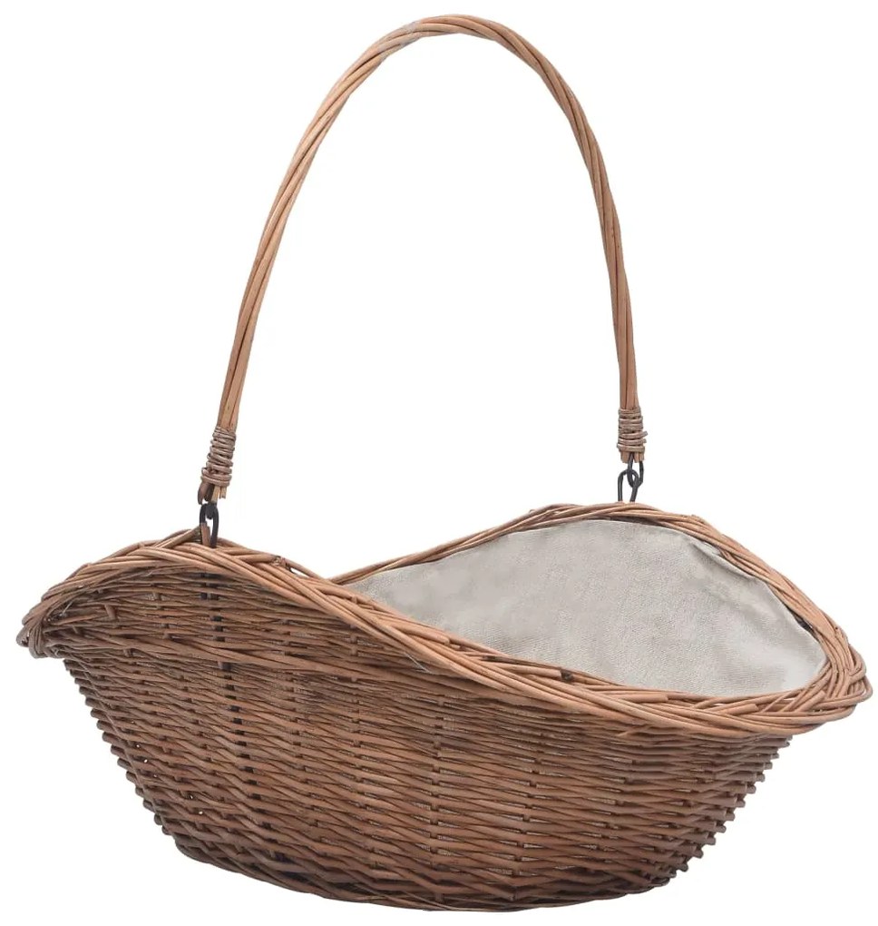 Cesto para lenha com pega 60x44x55 cm salgueiro natural
