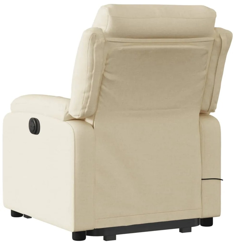Poltrona elevatória de massagens tecido cor creme