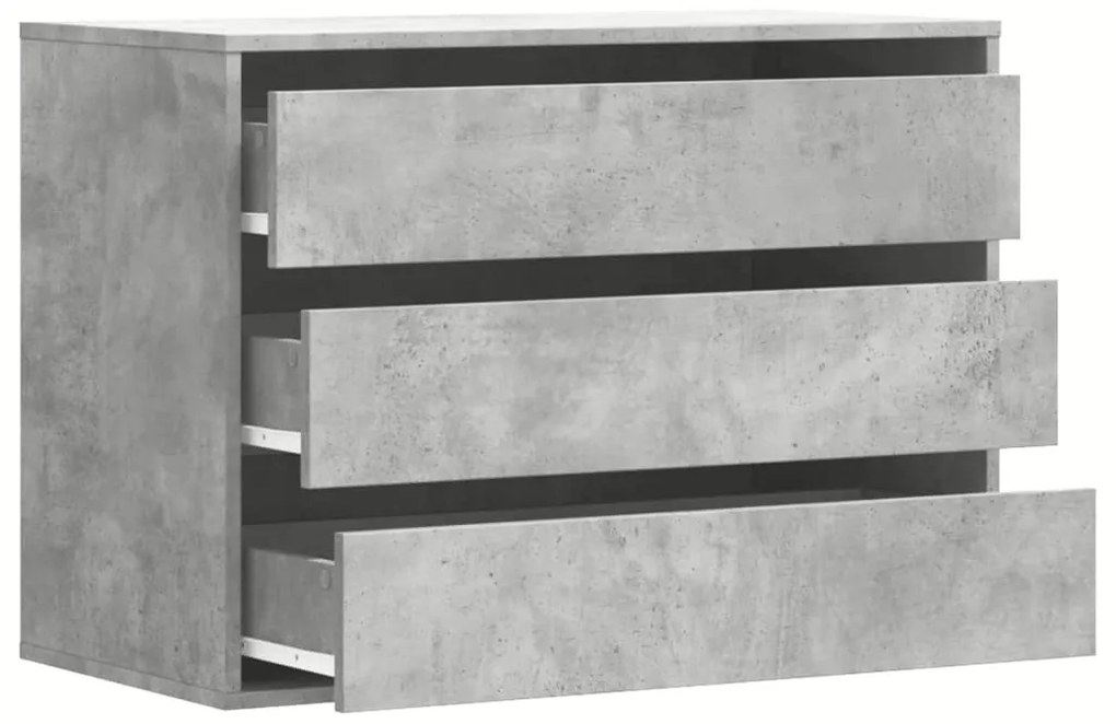 Cómoda com 3 Gavetas - 80x41x58 cm - derivados de madeira - cinzento c