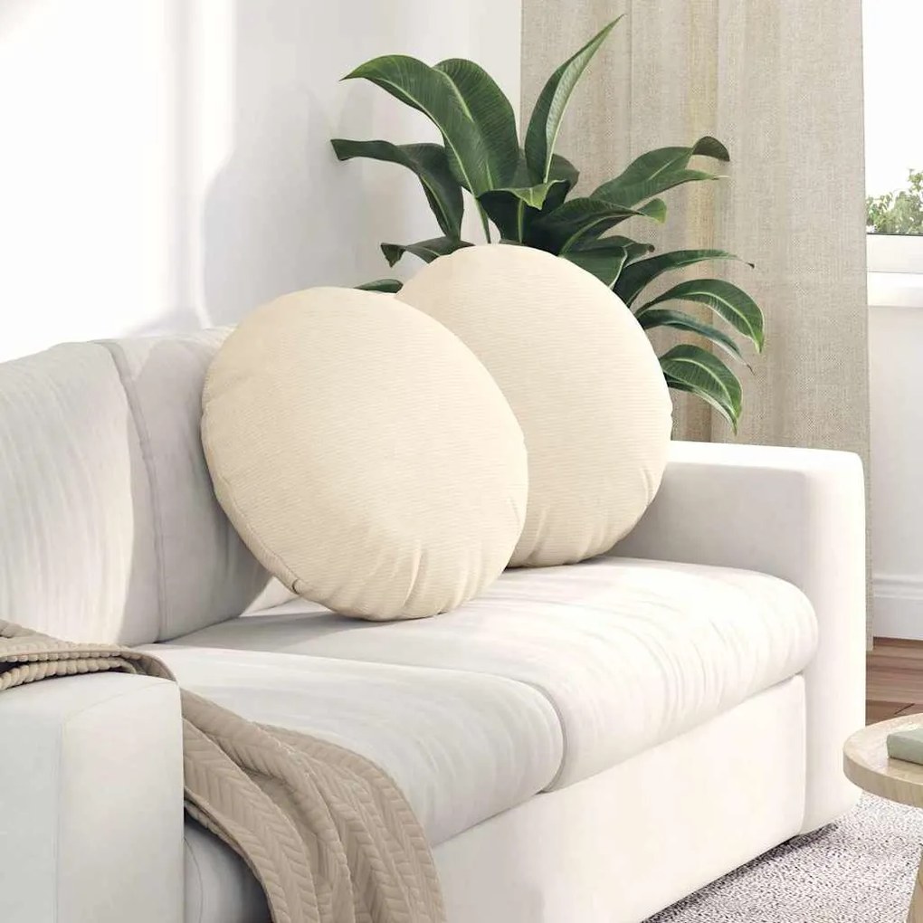 vidaXL Almofadas de Assento 2 pcs Creme Ø 50 cm