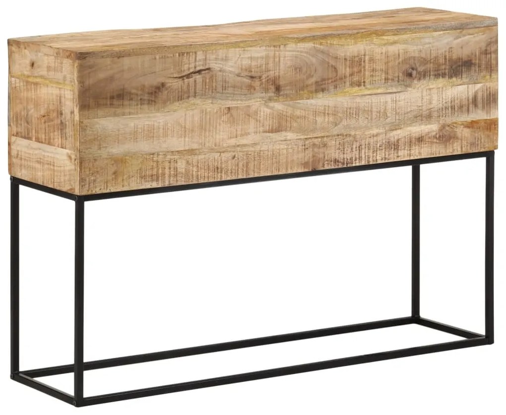 Mesa consola 110x30x75 cm madeira mangueira áspera maciça/ferro