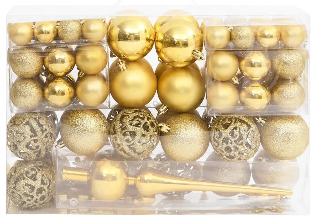 111 pcs conjunto de enfeites de Natal poliestireno dourado