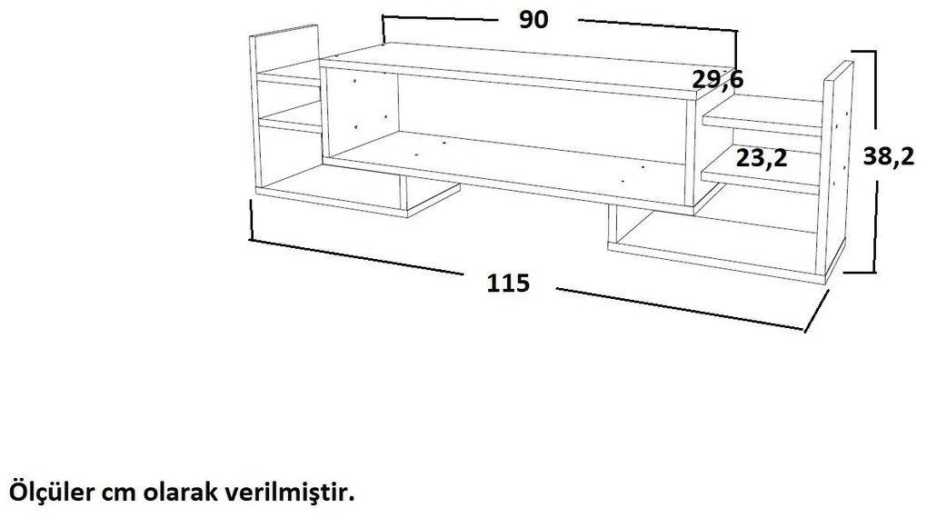 Móvel de TV Sema – Branco – 115 cm x 38,2 cm x 29,6 cm