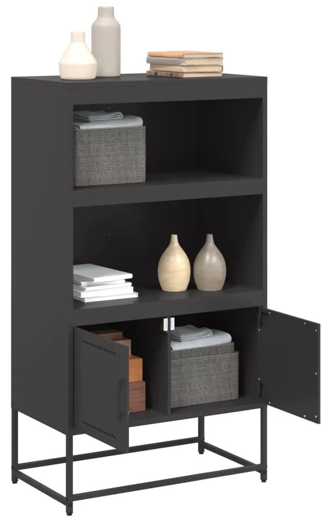 Aparador alto 68,5x38,5x123,5 cm aço preto