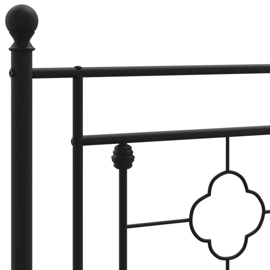 Estrutura de cama em metal com cabeceira 180x200 cm preto