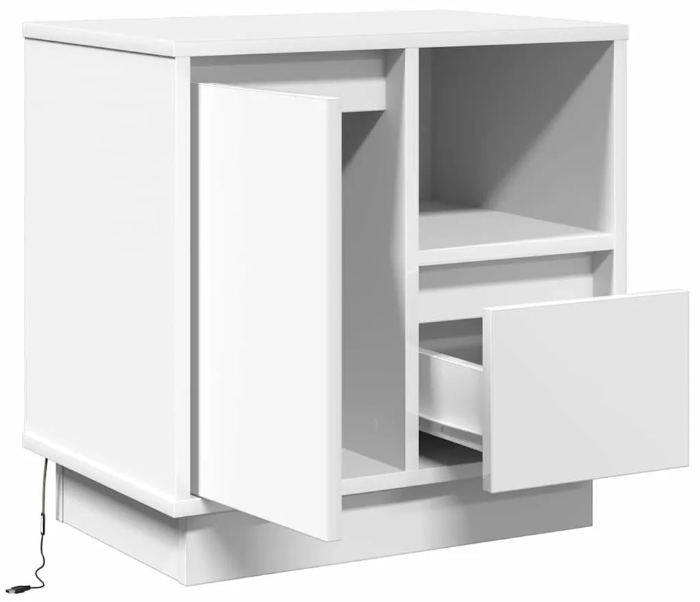 Criado-mudo com LED Branco 50x34,5x50 cm