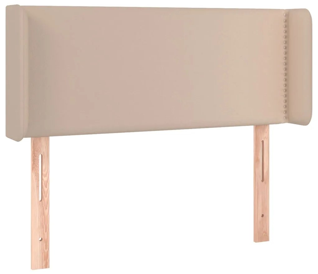 Cabeceira cama c/ LED couro artificial 93x16x78/88cm cappuccino