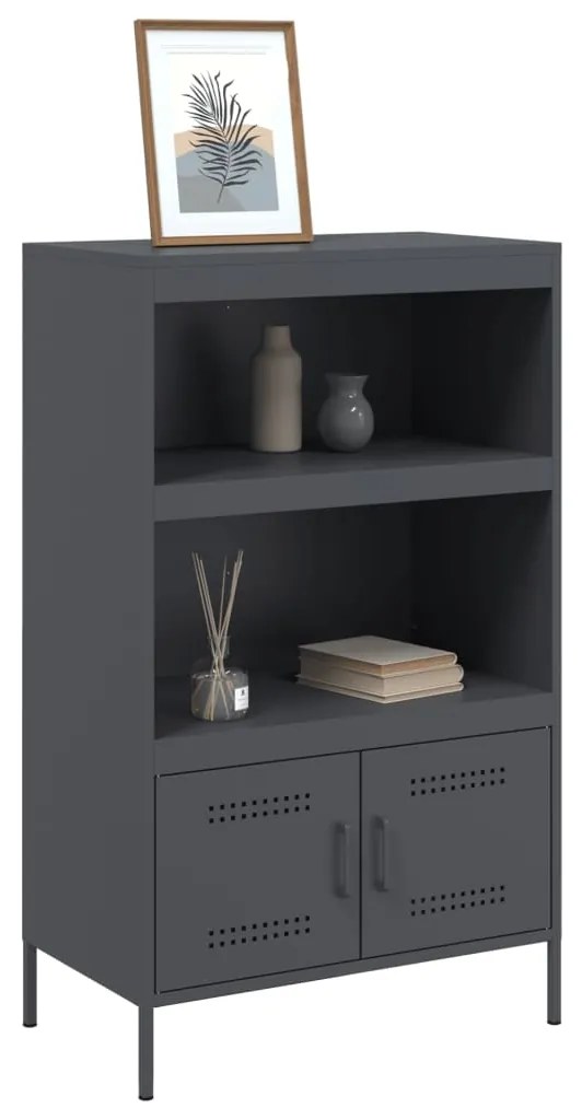 Aparador alto 68x39x113 cm aço antracite