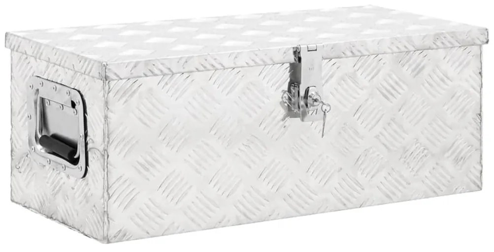 Caixa de arrumação 70x31x27 cm alumínio prateado