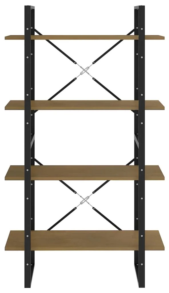 Estante com 4 prateleiras 80x30x140 cm pinho maciço castanho