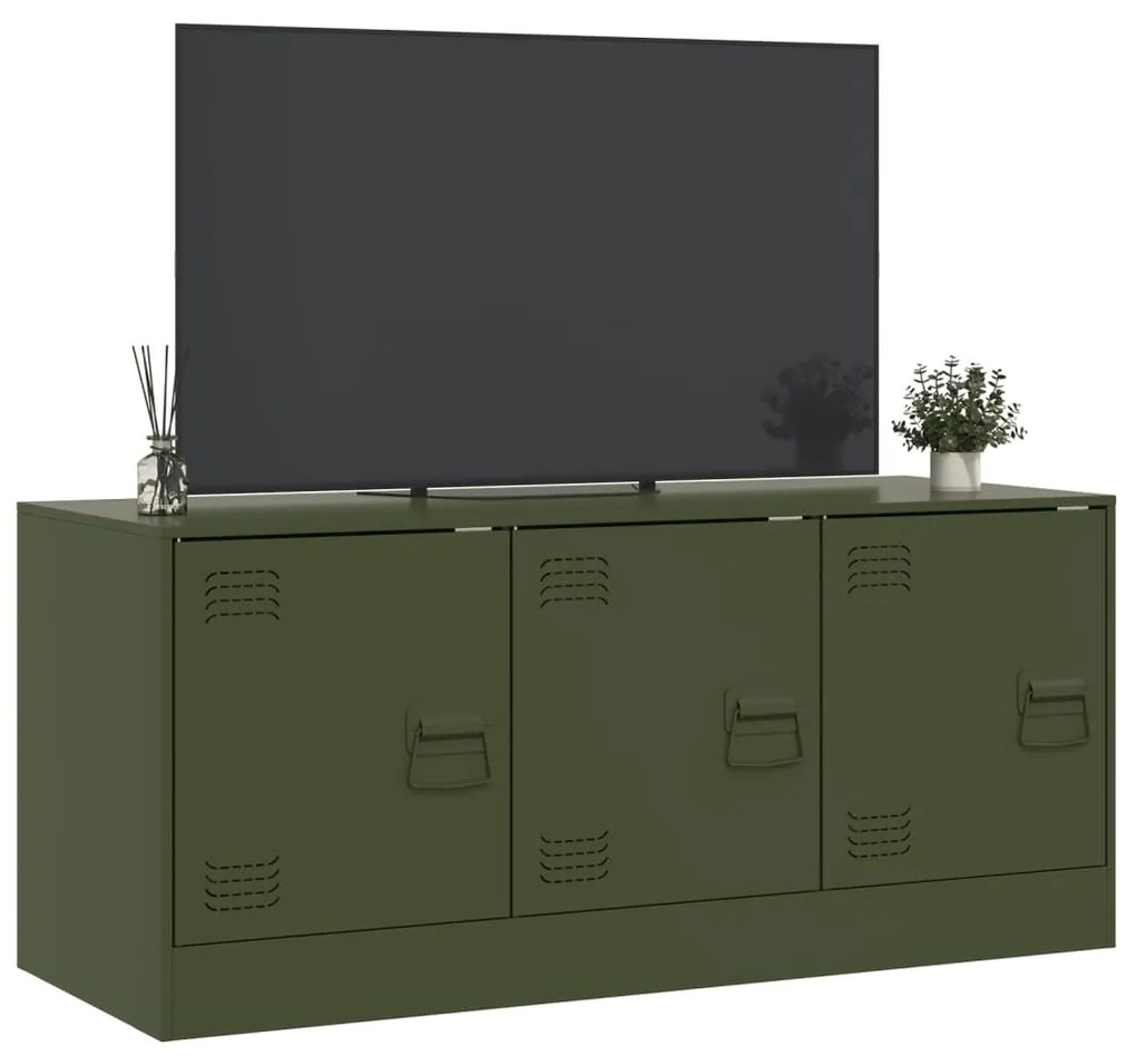 Móvel de TV 99x39x44 aço verde azeitona