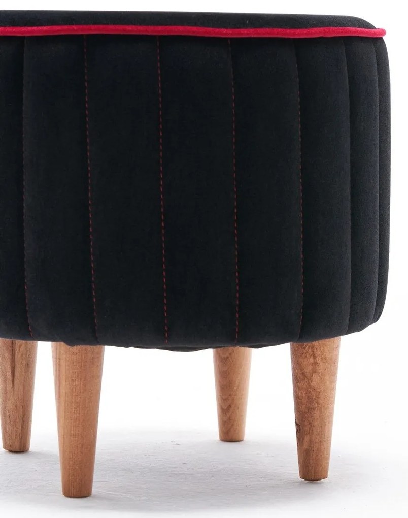 **** Pouffe Lindy – Anthracite &amp; Rosa – 40x40x40 cm

**