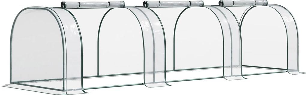 Estufa para Jardim Estufa Pequena para Cultivo de Plantas com 3 Janelas 350x100x80 cm Transparente e Verde